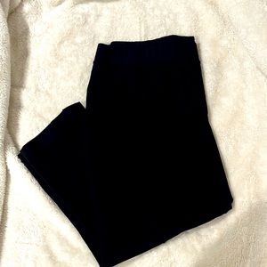 Black straight leg trousers